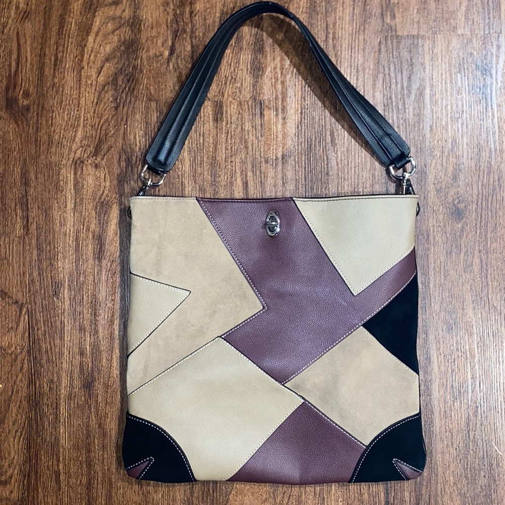 Sondra Roberts Leather Multi-colored Patch Purse